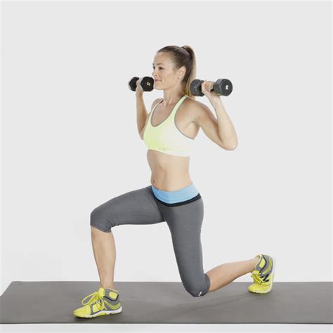 Split Squat With Overhead Press Popsugar Fitness