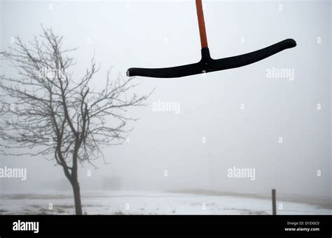 Heavy Fog Reigns Over The Hill Hoherodskopf In Vogelsberg Germany 17 December 2012 Snow