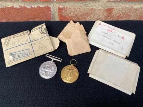 WW1 PAIR OF RA Royal Artillery Medals Original boxes & Envelope From ...