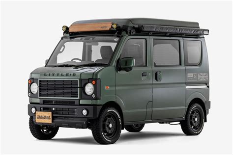 damd's body kit transforms suzuki's 'every' minivan into a defender-style camper