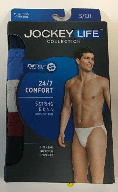 Jockey Life Men S 5 String Bikini Underwear Size Small S 100 Cotton For Sale Online Ebay