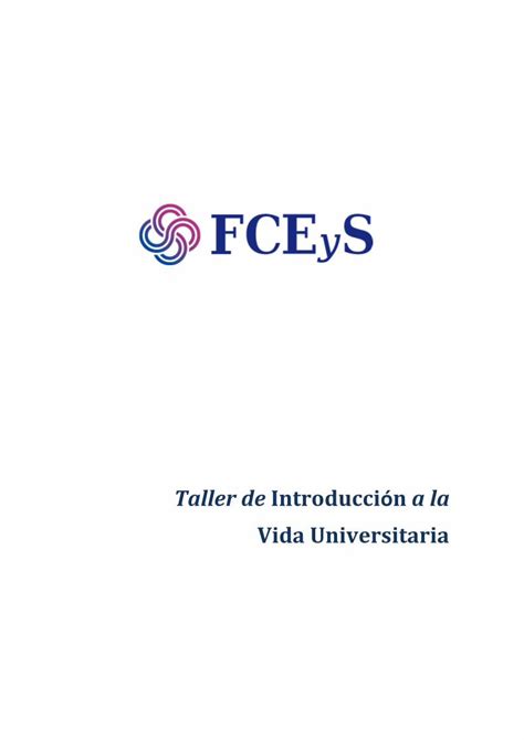 PDF Taller de Introducción a la Vida Universitaria Taller de