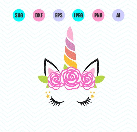 Unicorn Face Svg SVG File DXF File PNG File Clipart Digital Cut