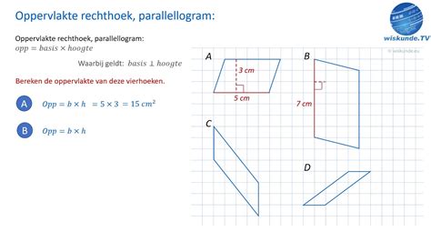 Oppervlakte Vierhoeken Berekenen Wiskunde Tv YouTube
