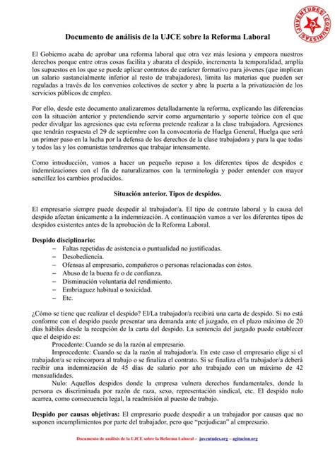 Documento Analisis Reforma Laboral PDF