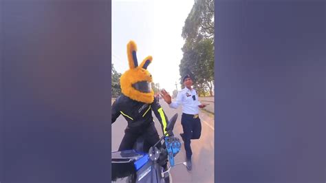 Police Reaction On Bunny Helmet 🐰😍 Shorts Reactionvideo Youtube