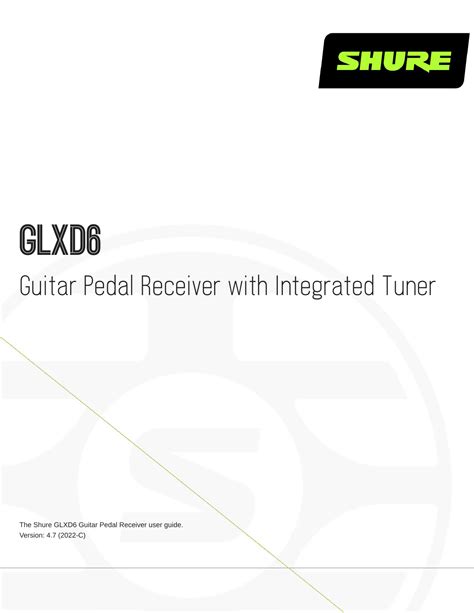 User Manual Shure Glxd English Pages