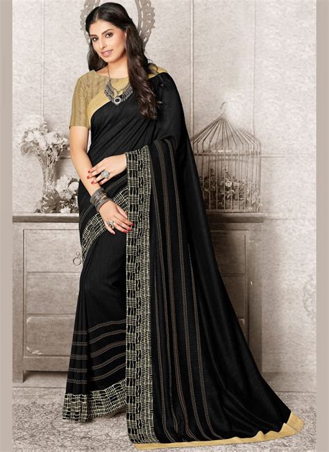 Plain Black Saree Look Ppgbbe Intranet Biologia Ufrj Br