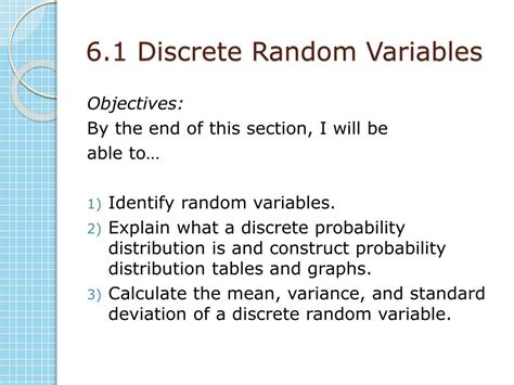 Ppt 6 1 Discrete Random Variables Powerpoint Presentation Free Download Id 3077772