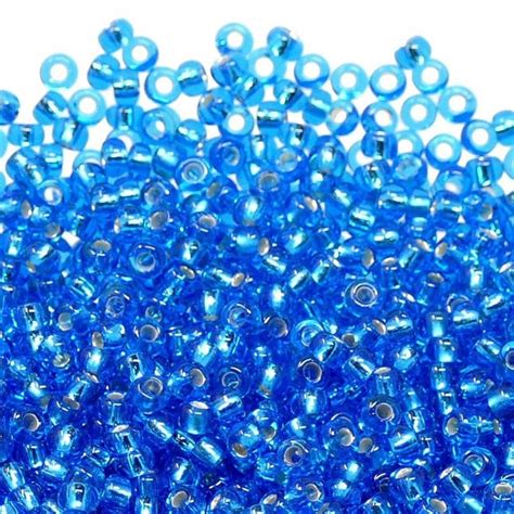 Preciosa Seed Beads 8 0 Silver Lined Aqua 20g Beads And Beading