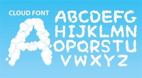 Premium Vector Cloud English Alphabet Font