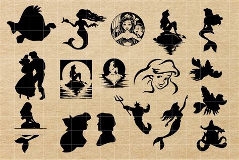 Disney Ariel Silhouette Printable