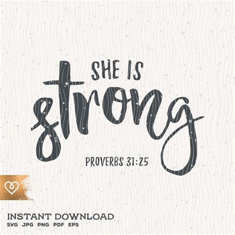 She Is Strong Svg Proverbs 31 25 Svg Christian Strong Woman Svg She Is