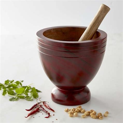 Thai Wood Mortar And Pestle Williams Sonoma