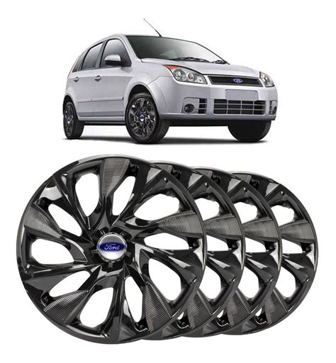 Jogo Calota Esportiva Aro Ds Black Universal Ford Fiesta E