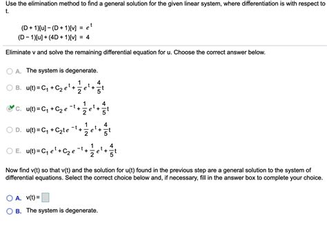 Solved Use The Elimination Method To Find A General Solution Chegg