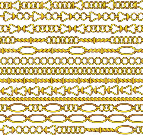 Gold Chain Vector Drawing Draw Easy