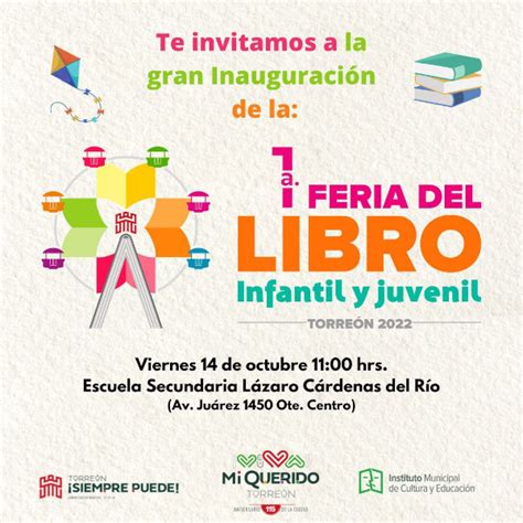 Invitación a 1ª Feria del Libro infantil y juvenil de Torreón