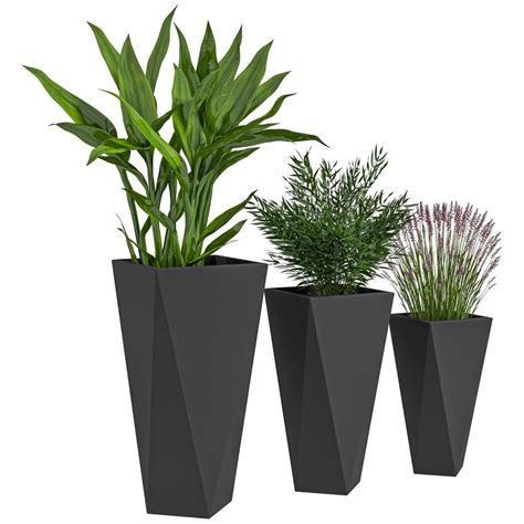 canddidliike modern tall planters set   mgo stackable flower pots
