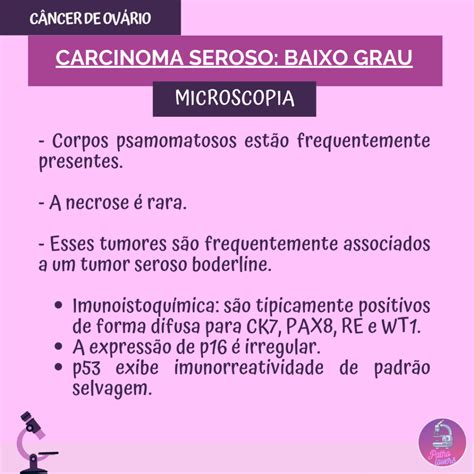 Câncer de Ovário Carcinoma seroso de baixo grau PathoLovers