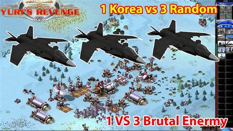 Yuris Revenge Cncnet Dawn Ofperil Map 1 Vs 3 Brutal Enermy Korea Vs Random Superweapon Youtube