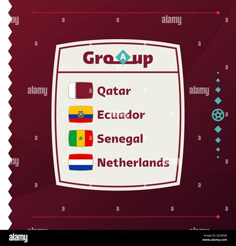 World Football 2022 Group A Flags Of The Countries Participating In The 2022 World Championship