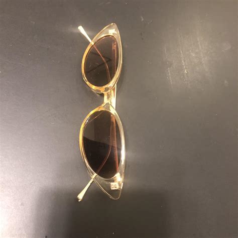 Gold small cat eye sunglasses #sunglasses #gold... - Depop