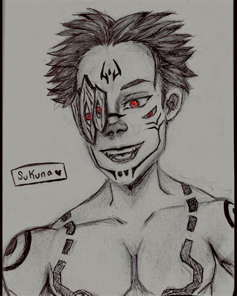 True Form Sukuna Sketches Male Sketch Fan Art