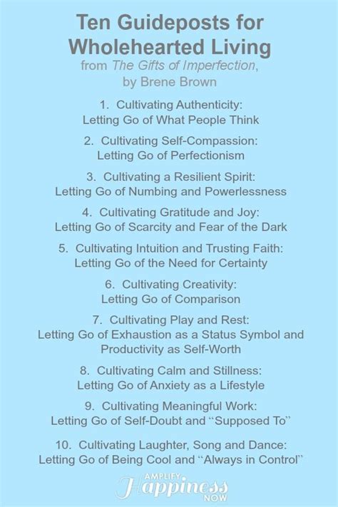 Guideposts For Wholehearted Living From The Gifts Of Imperfection