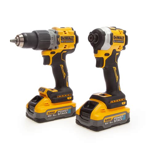 Dewalt Dck2050h2t 18v Xr Combi Drill And Impact Driver Powerstack Twin Pack 2 X 5 0ah Batteries