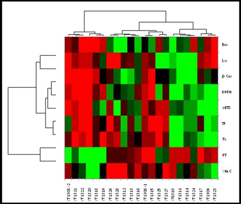 Heat Map Showing Trait Left Dendrogram And Line Top Dendrogram