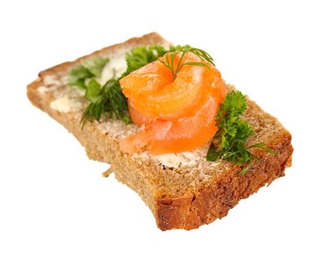 Premium Photo Salmon Sandwich On Plate Close Up