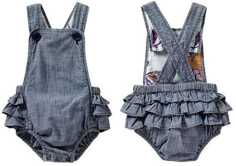 Chambray Ruffled Romper Overalls By Old Navy So Getting This For Baby