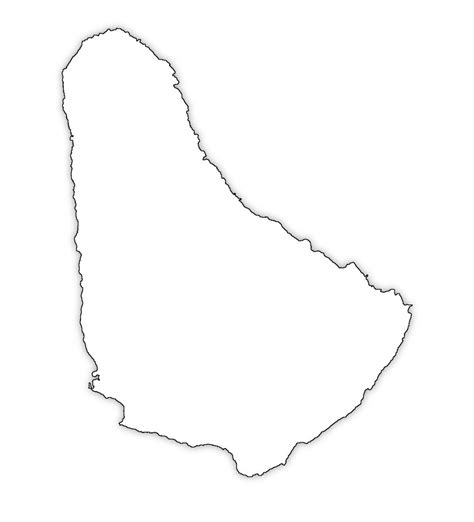 Barbados Outline Map, Barbados Blank Map