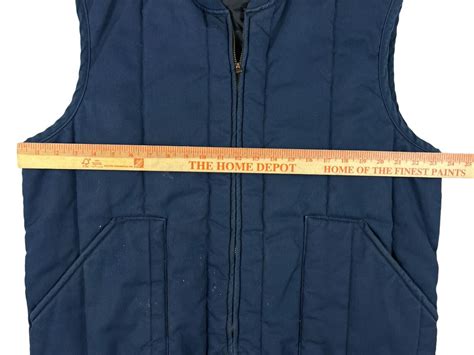 Vtg Red Map Quilted Utility Work Vest Men Sz Xl Reg N Gem