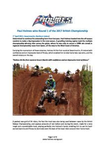 Holmes Racing 2017 British Championship Rd 1 Race Report Revised