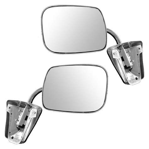 Stainless Steel Manual Side View Mirrors LH RH Pair Set For Chevy