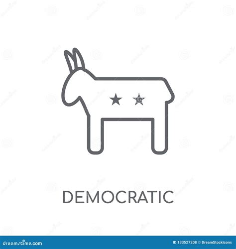 Democratic Linear Icon. Modern Outline Democratic Logo Concept O ...