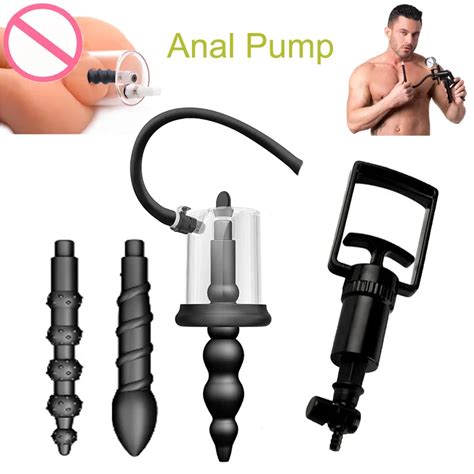 Anal Plug Vacuum Pump Butt Beads Gay Sucking Cup BDSM Sex Toys Rosebud