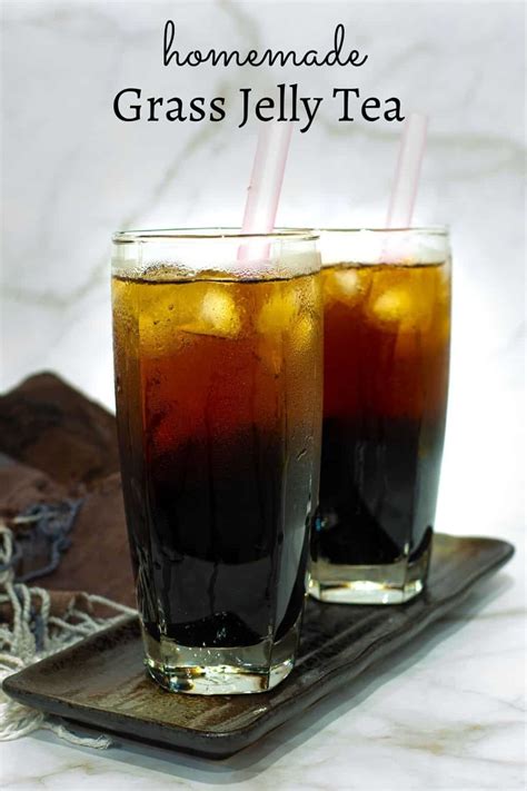 Grass Jelly Drink Easy Homemade Tea Recipe Decorated Treats