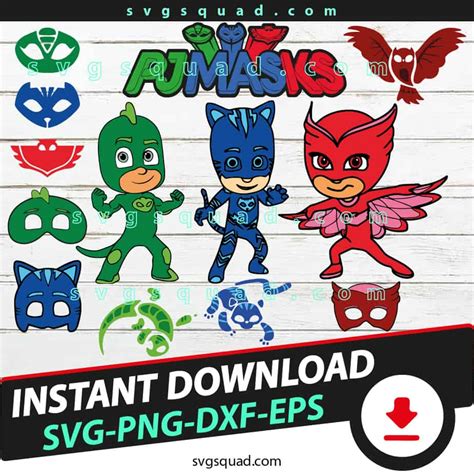 Pj Masks Clipart Set Pj Masks Svg Cut Files For Cricut 58 Off