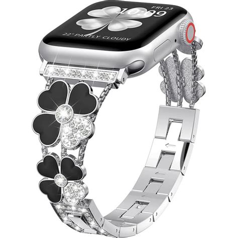 Wearlizer Compatible With Apple Watch Band Women 38mm 40mm 41mm 42mm Bling Diamond Dressy