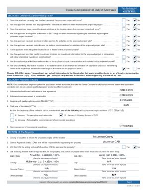 Fillable Online Application For Chapter Appraised Value Limitation