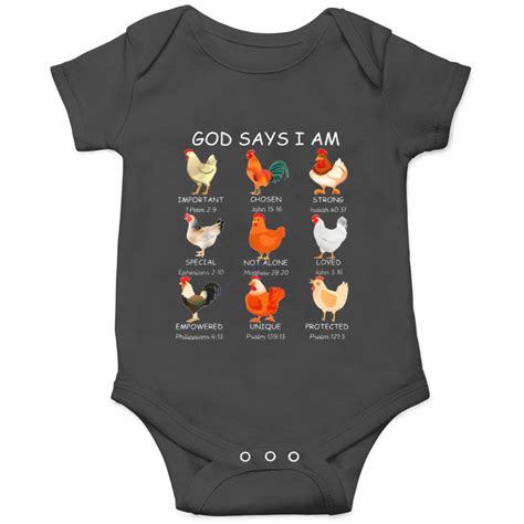 God Says I Am Bible Verse Christian Farm Chickens Religious Onesies