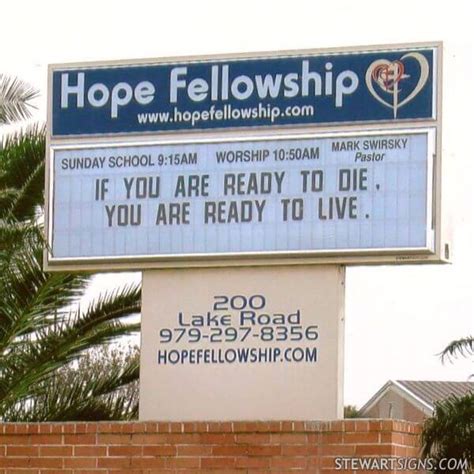 Church Sign For Hope Fellowship Church Lake Jackson Tx