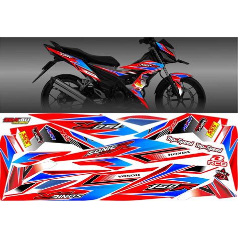 Jual STIKER LIS MOTOR SONIC 150 LAMA STRIPING MOTOR SCONIC 150 POLET