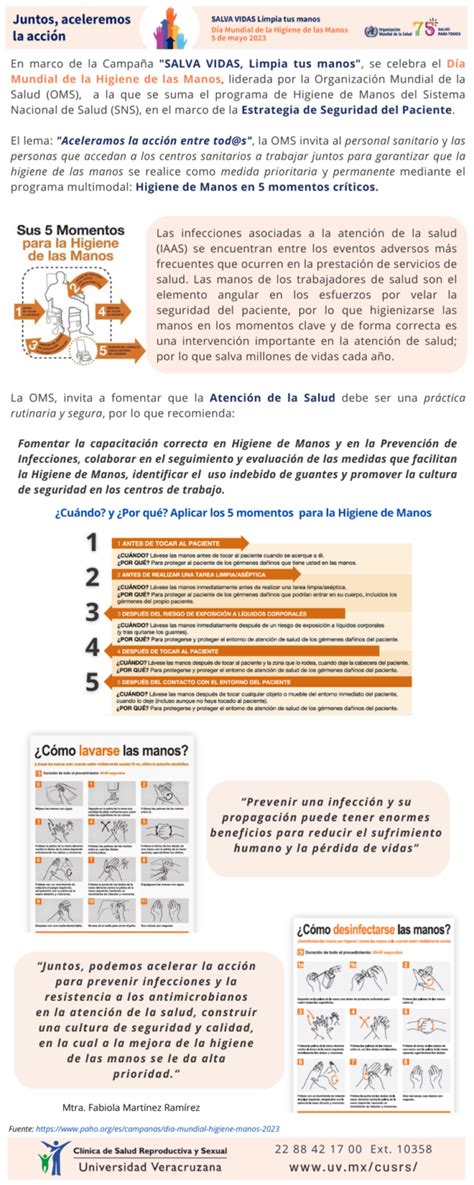 Infografía Día Mundial De La Higiene De Las Manos 05 De Mayo 2023 Clínica Universitaria De