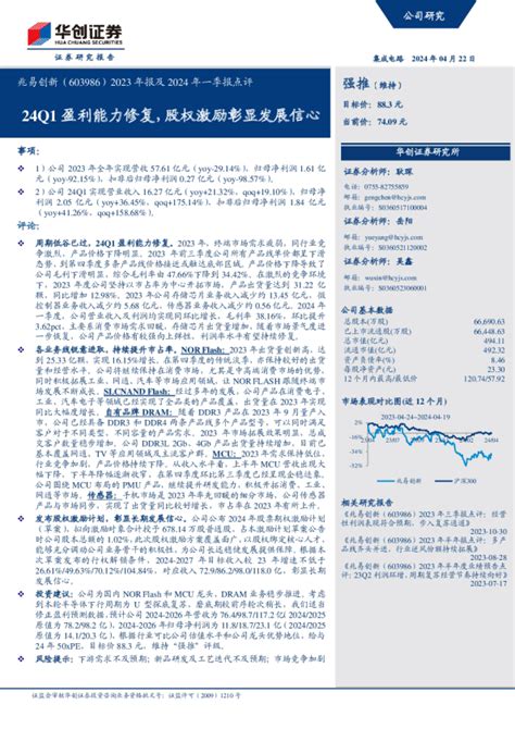 2023年报及2024年一季报点评：24q1盈利能力修复，股权激励彰显发展信心