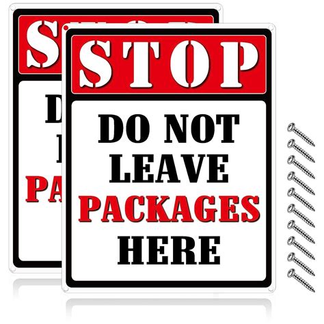 Pcs Stop Do Not Leave Packages Here Outdoor Sign Metal Aluminum