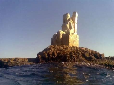 Statue Of Queen Zenobia In The Middle Of The Mediterranean Sea